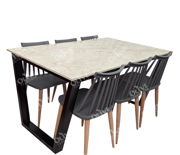 DINING TABLE 5X3 B MARBLE TOP MH37 AI