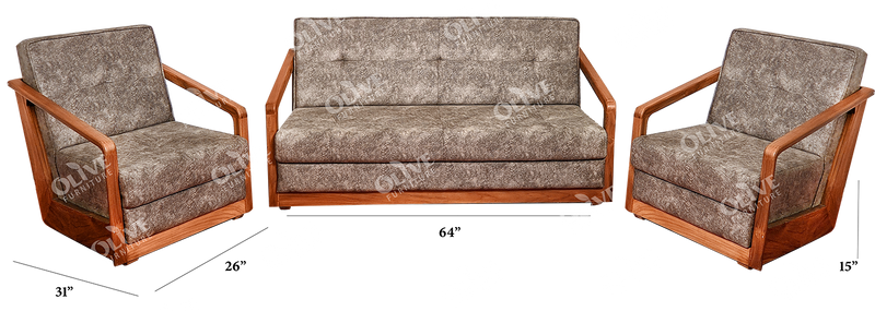 SOFA SET 3+1+1 SQUARE MODEL TEAK DN