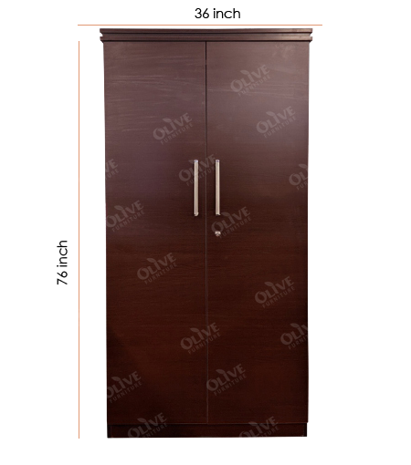 WARDROBE 2 DOOR AL-3 W/O GLASS BRS