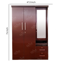 WARDROBE 3 DOOR AL9 SIDE DRESSING BRS