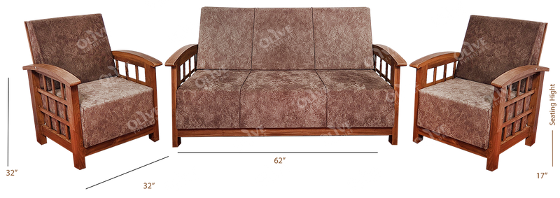 SOFA SET 3+1+1 ELEGANCE SPRING TEAK PY