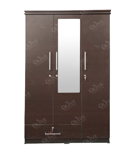 WARDROBE 3 DOOR BZ 201 DRAWER BRS OLV