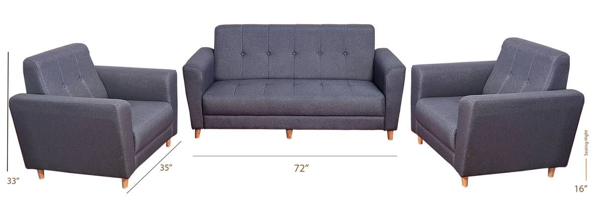 SOFA SET 3+1+1 LANVIS STYLO