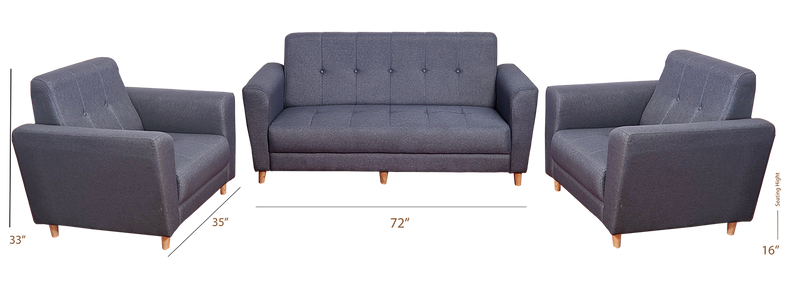 SOFA SET 3+1+1 LANVIS STYLO