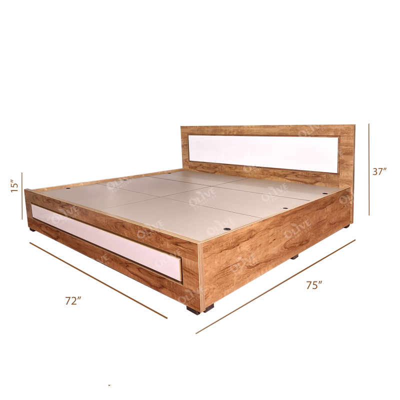 king bed with bottom open (6 1.4X6 COT 5 BRS)