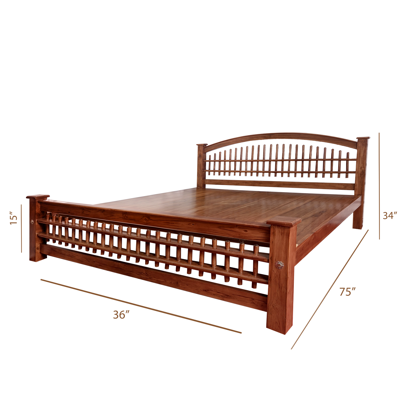 KING SIZE COT (6 1.4X6 COT TEAK 524 TEAK CK