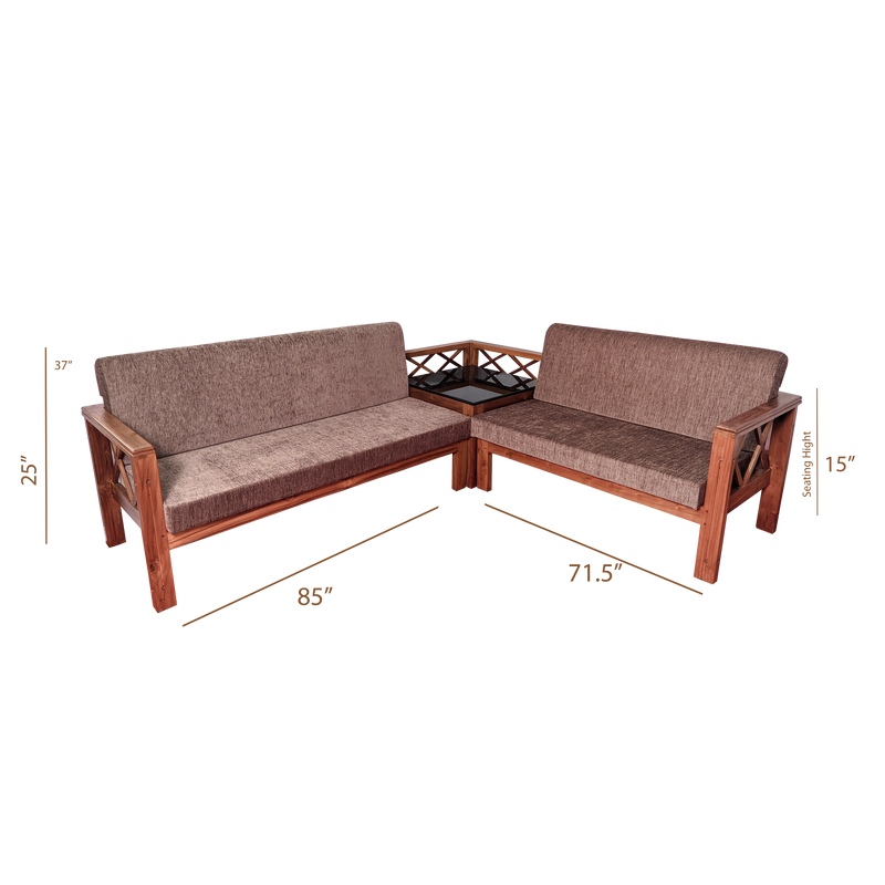 CORNER SOFA CHECK TEAK PY