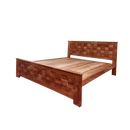 TEAK COT WITH SQUARE PATTERN  