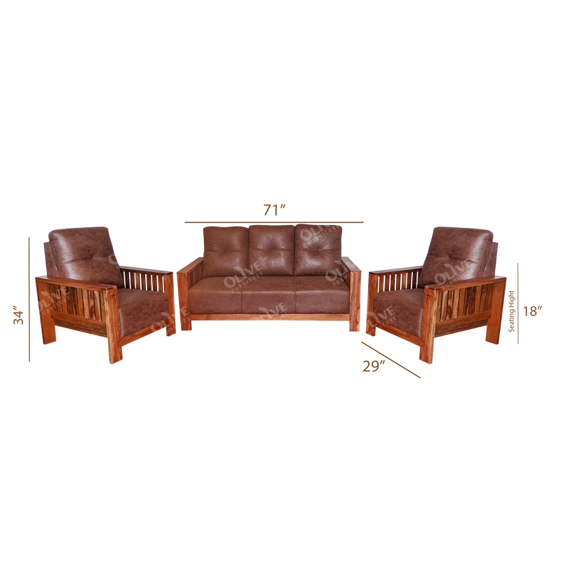 SOFA SET 3+1+1 TEAK REEPER MH