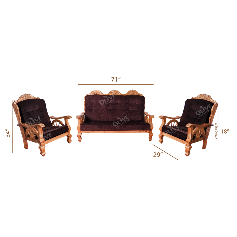SOFA SET 3+1+1 VAISHALI TEAK BISMI