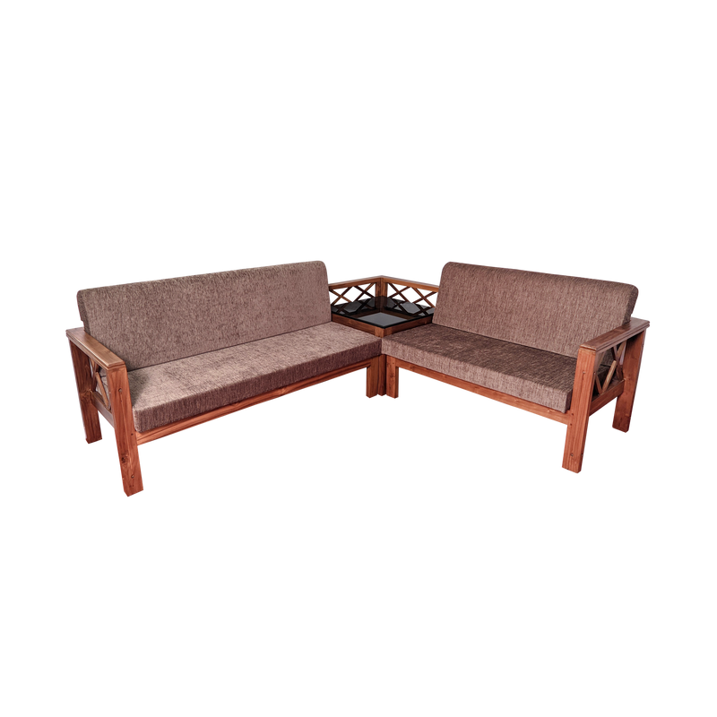 CORNER SOFA CHECK TEAK PY